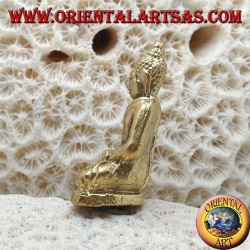 Escultura de Buda "Bhumisparsha Mudra - Sometiendo al demonio Mara" simple en latón (pequeño)