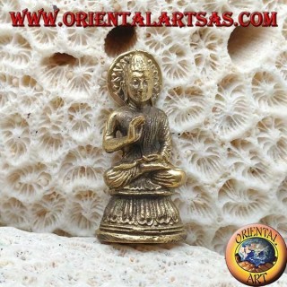 Buddha sculpture "Paryankasana Mudra - symbol of serenity" with brass halo (small)