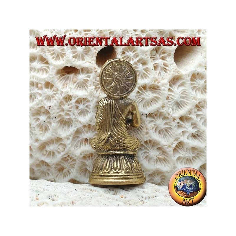 Buddha-Skulptur "Paryankasana Mudra - Symbol der Gelassenheit" mit Messinghalo (klein)