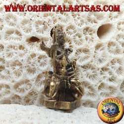 Sculpture de Brahma "le Créateur" sur Airavata "l'éléphant blanc", en laiton (petit)