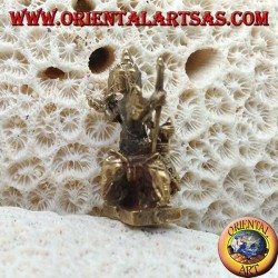 Sculpture de Brahma "le Créateur" sur Airavata "l'éléphant blanc", en laiton (petit)