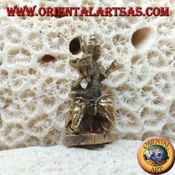 Sculpture de Brahma "le Créateur" sur Airavata "l'éléphant blanc", en laiton (petit)