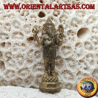 Ganesh Skulptur "der Elefantengott" stehend, Messing (klein)