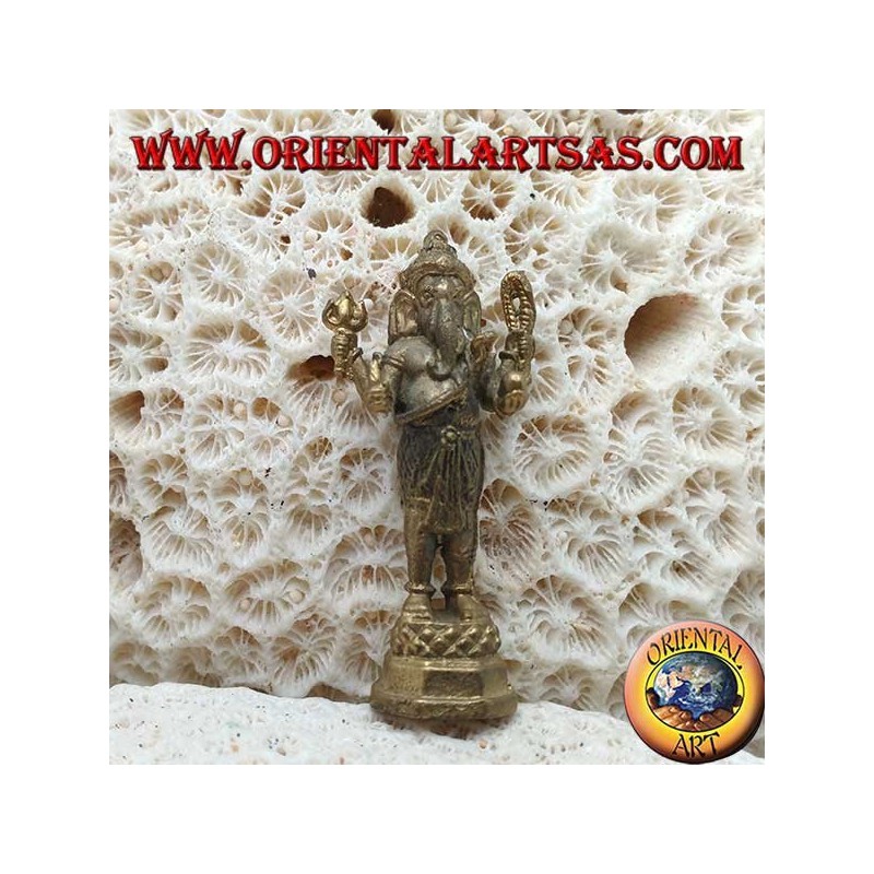 Ganesh sculpture "the elephant God" standing, brass (small)