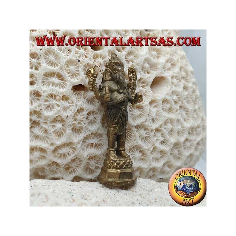 Ganesh Skulptur "der Elefantengott" stehend, Messing (klein)
