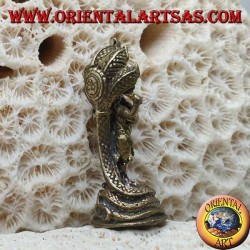 Ganesh sculpture "the elephant God" with five-headed cobra, made of brass (small)