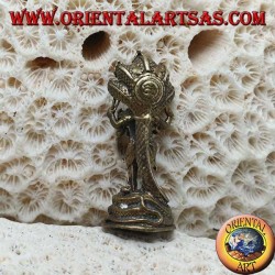 Sculpture de Ganesh "le dieu éléphant" avec cobra à cinq têtes, en laiton (petit)