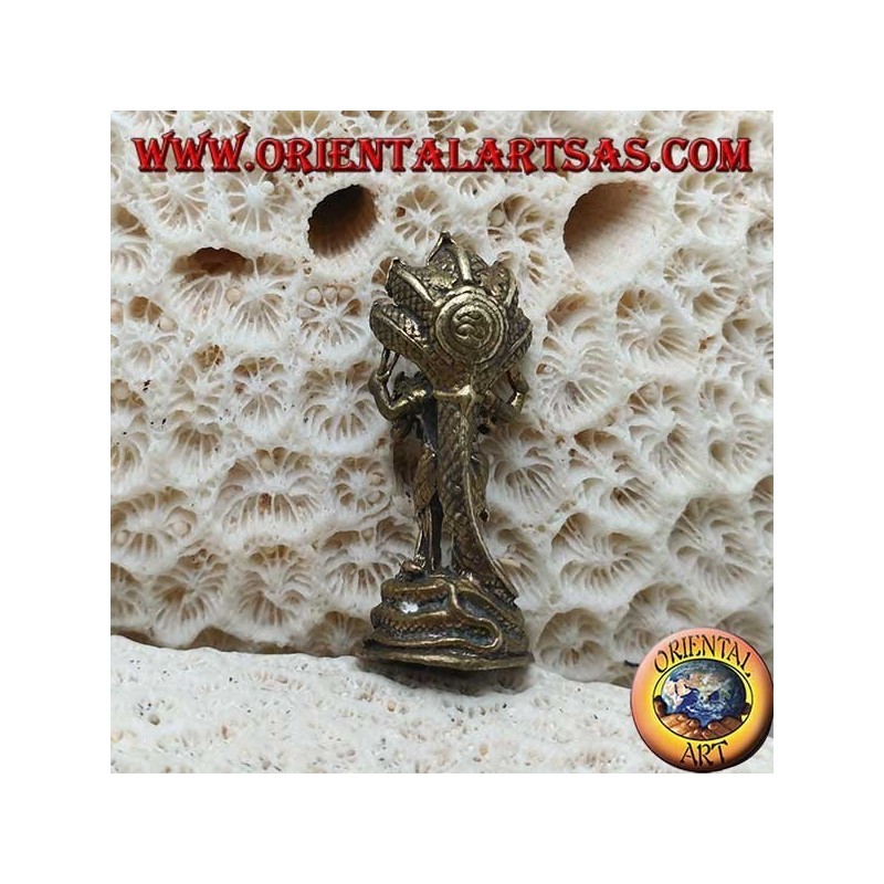 Ganesh sculpture "the elephant God" with five-headed cobra, made of brass (small)