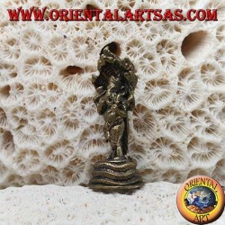 Ganesh sculpture "the elephant God" with five-headed cobra, made of brass (small)