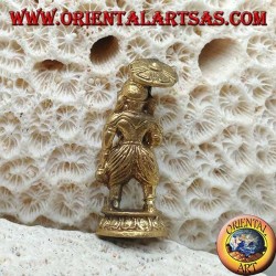 Ganesh escultura "el dios elefante" de pie con paraguas, latón (pequeño)