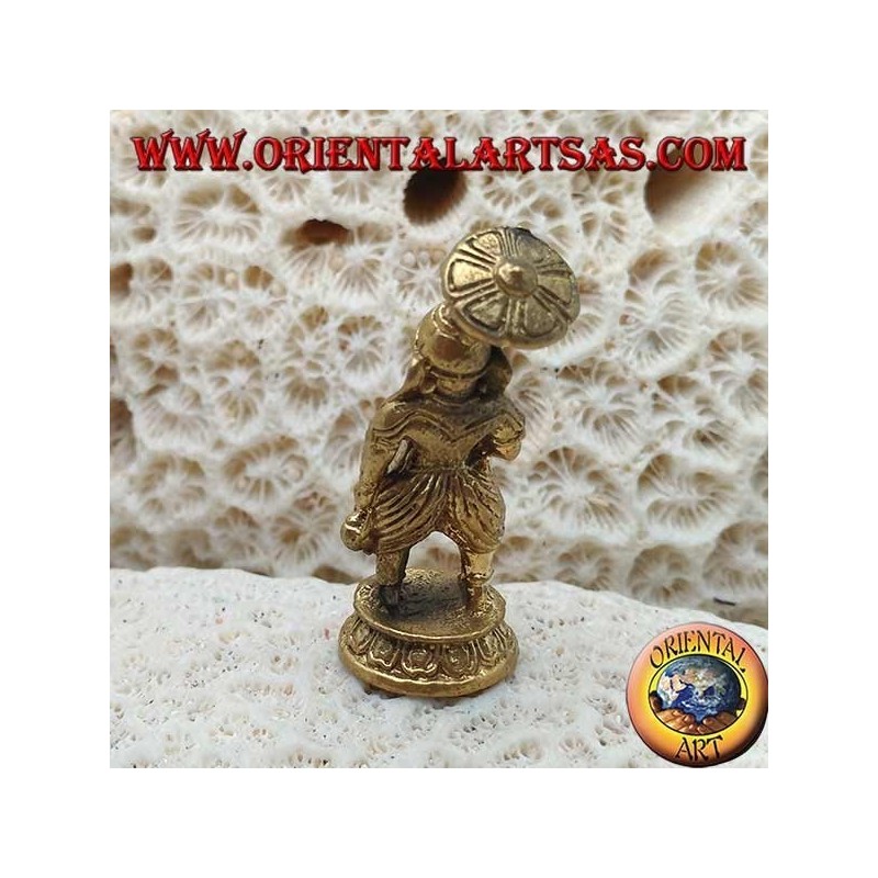 Ganesh escultura "el dios elefante" de pie con paraguas, latón (pequeño)
