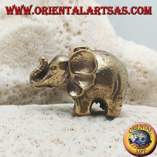 Thai elephant sculpture with large brass ears (small)