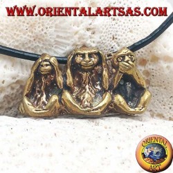 Escultura de latón "los tres monos sabios" (pequeña)