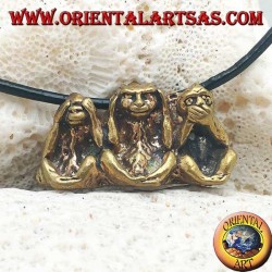 Brass sculpture "the three wise monkeys" (small)