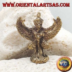 Garuda Skulptur "Gott der Sonne", König der Vögel und Bote der Götter, aus Messing (klein)