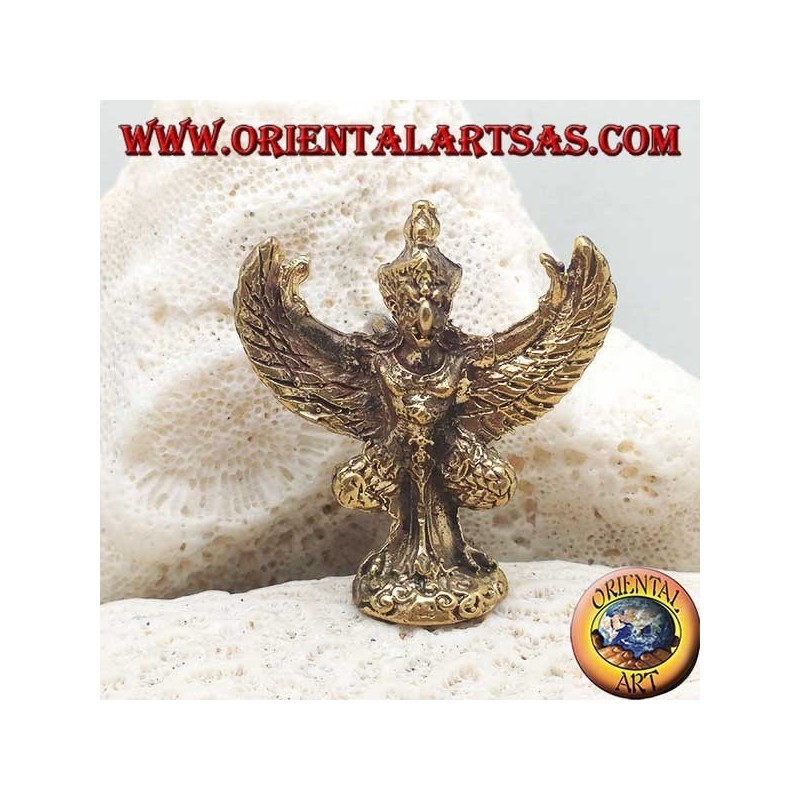 Garuda Skulptur "Gott der Sonne", König der Vögel und Bote der Götter, aus Messing (klein)