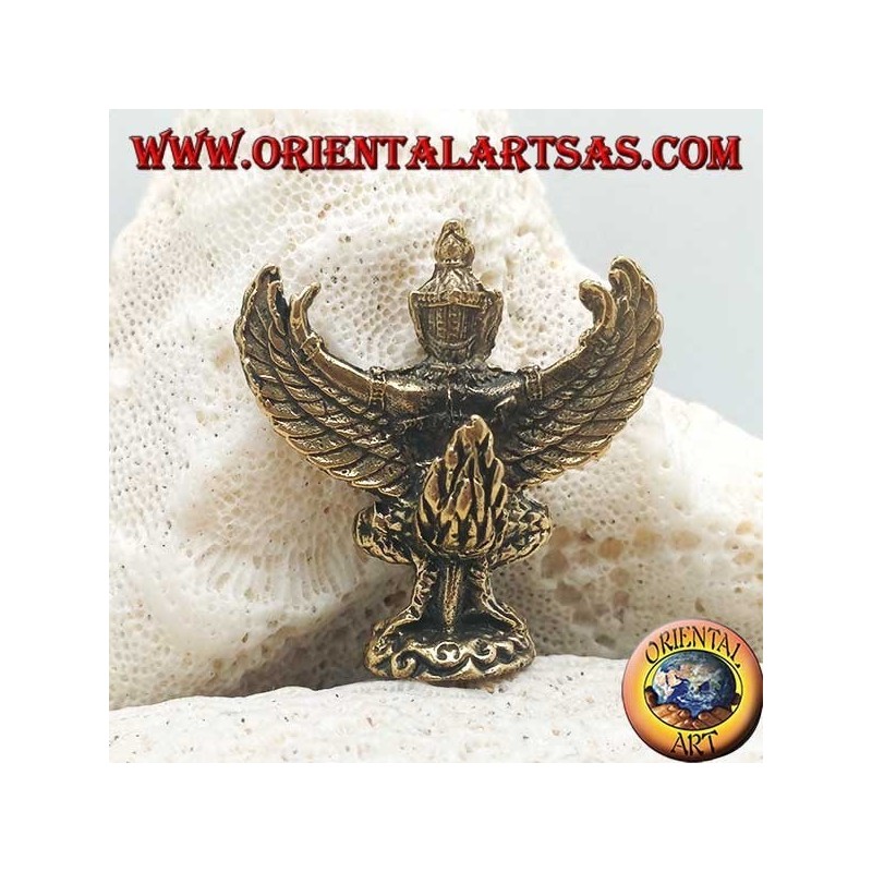 Garuda Skulptur "Gott der Sonne", König der Vögel und Bote der Götter, aus Messing (klein)