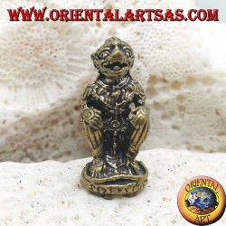 Hanuman sculpture "the monkey god", symbol of strength, perseverance and devotion, thai brass pose (small)