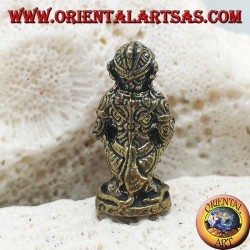 Hanuman sculpture "the monkey god", symbol of strength, perseverance and devotion, thai brass pose (small)