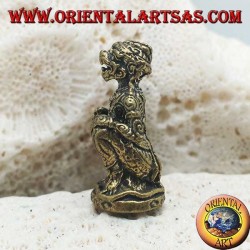 Sculpture Hanuman "le dieu singe", symbole de force, de persévérance et de dévotion, pose en laiton thaï (petite)