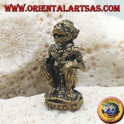 Sculpture Hanuman "le dieu singe", symbole de force, de persévérance et de dévotion, pose en laiton thaï (petite)