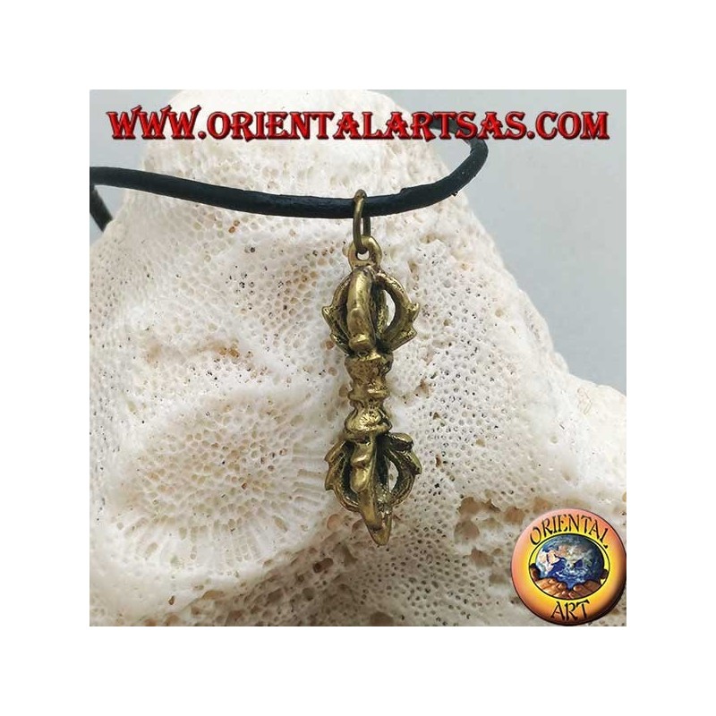 Messinganhänger Skulptur in Form von "Vajra" oder "Dorje" Symbol von Blitz und Diamant (klein)