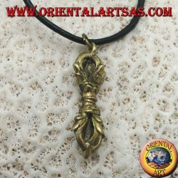 Messinganhänger Skulptur in Form von "Vajra" oder "Dorje" Symbol von Blitz und Diamant (klein)