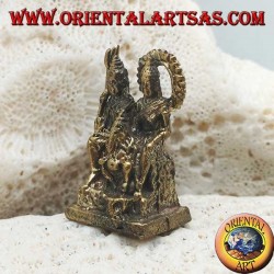 Escultura de la familia con Ganesh "el dios elefante", "Parvati" y "Siva" (Shiva) en latón (pequeño)