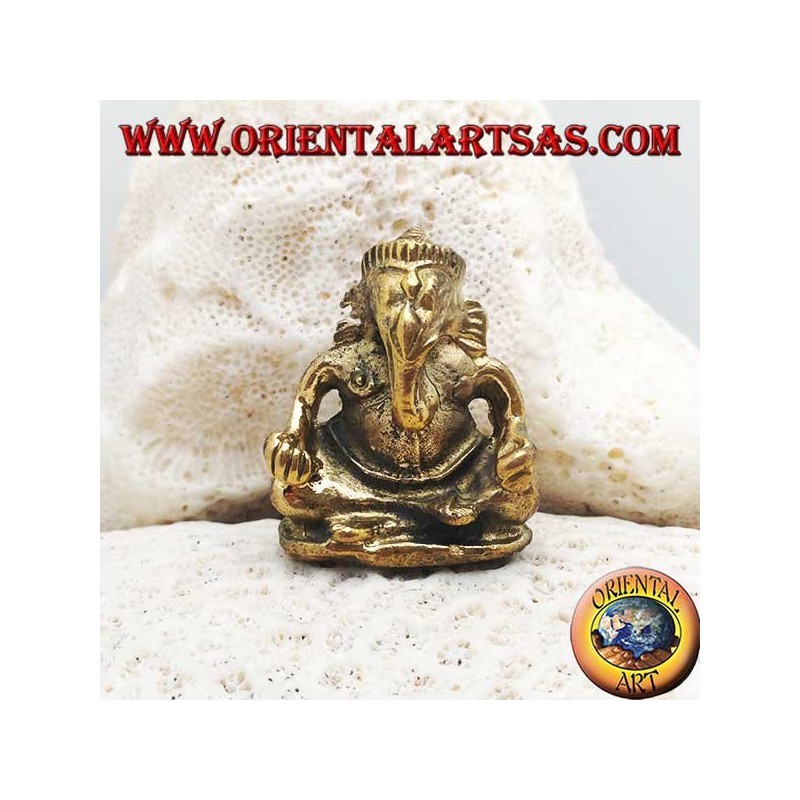 Escultura Ganesh "el dios elefante" sentado, en latón (pequeño)