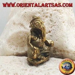 Skulptur Ganesh "der Elefantengott" sitzt in Messing (klein)