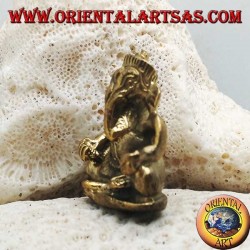 Skulptur Ganesh "der Elefantengott" sitzt in Messing (klein)