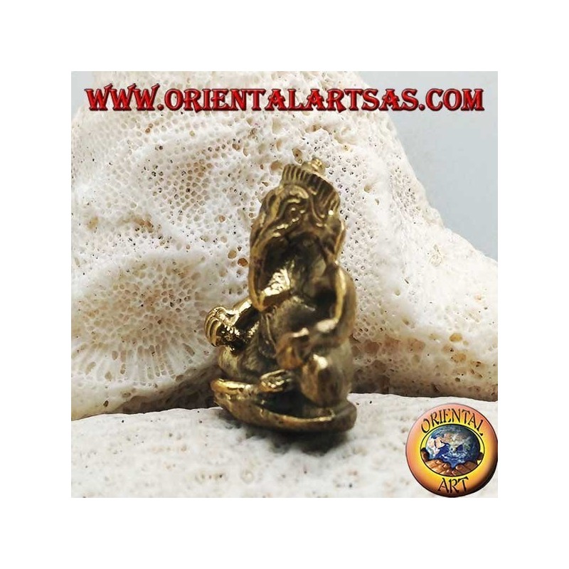 Escultura Ganesh "el dios elefante" sentado, en latón (pequeño)