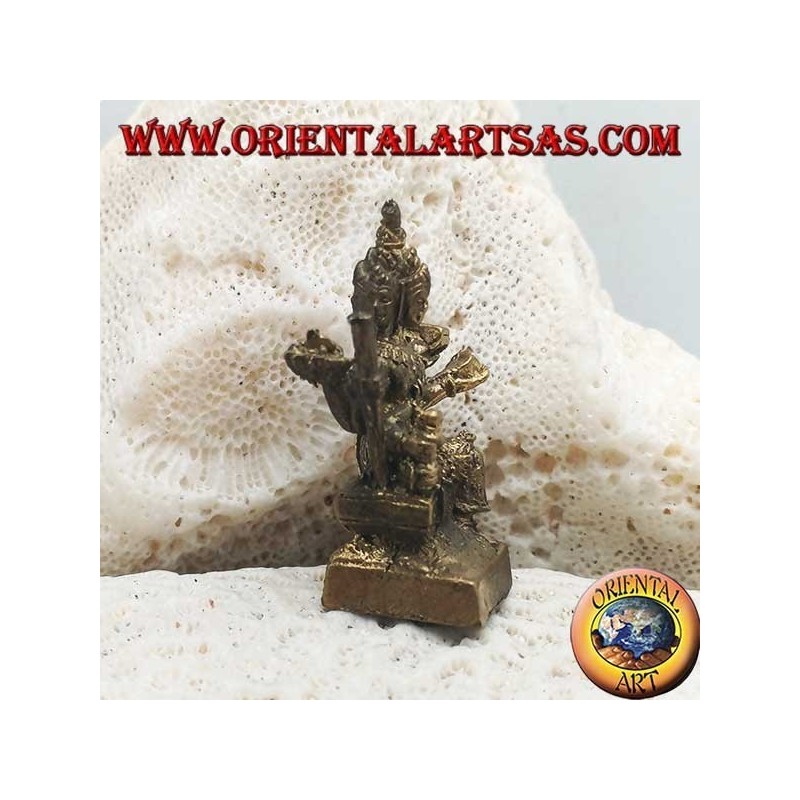 Brahma-Skulptur "der Schöpfergott des materiellen Universums" aus Messing (klein)