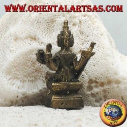 Brahma-Skulptur "der Schöpfergott des materiellen Universums" aus Messing (klein)