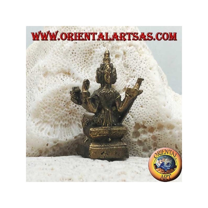Brahma-Skulptur "der Schöpfergott des materiellen Universums" aus Messing (klein)