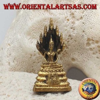 Buddha-Skulptur "Dhyana Mudra - Symbol für Meditation und Weisheit" im Messingblatt (klein)
