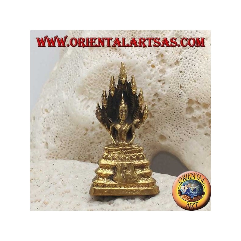 Escultura de Buda "Dhyana Mudra - símbolo de meditación y sabiduría" en la hoja de latón (pequeña)