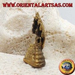 Escultura de Buda "Dhyana Mudra - símbolo de meditación y sabiduría" en la hoja de latón (pequeña)