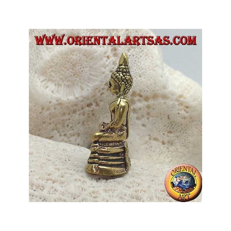 Buddha-Skulptur "Dhyana Mudra - Symbol für Meditation und Weisheit" auf dem Messingaltar (klein)