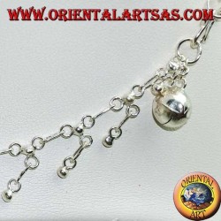 Silber Fußkettchen mit hängenden Kugeln und einer Glocke