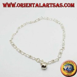 Bracelet de cheville courbe en argent avec une cloche