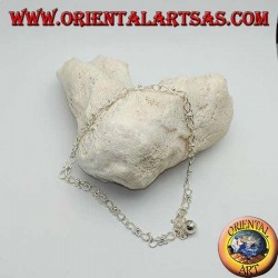 Bracelet de cheville courbe en argent avec une cloche