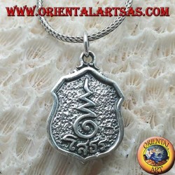 Silver Buddha pendant "Dhyana Mudra", symbol of meditation "in the picture with writing on the back