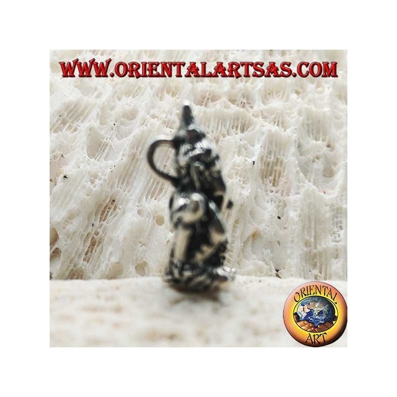 81stgeneration Collana In Argento 925 Con Ganesh Seduto - Ciondolo Dio Elefante Indù 29mm - 6