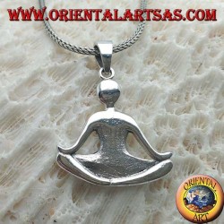 Colgante de plata "esencial" liso, sentado a Buda en meditación