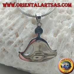 Pendentif en argent "essentiel" lisse, Bouddha assis en méditation