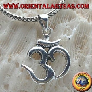Pendentif en argent lisse en forme de ॐ om (mantra hindou sacré)