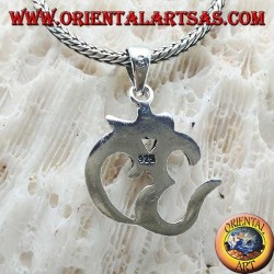 Pendentif en argent lisse en forme de ॐ om (mantra hindou sacré)