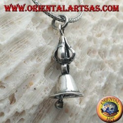Smooth Tibetan Gantha silver pendant (Buddhist bell)
