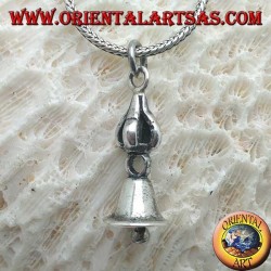 Colgante de plata Gantha tibetano liso (campana budista)